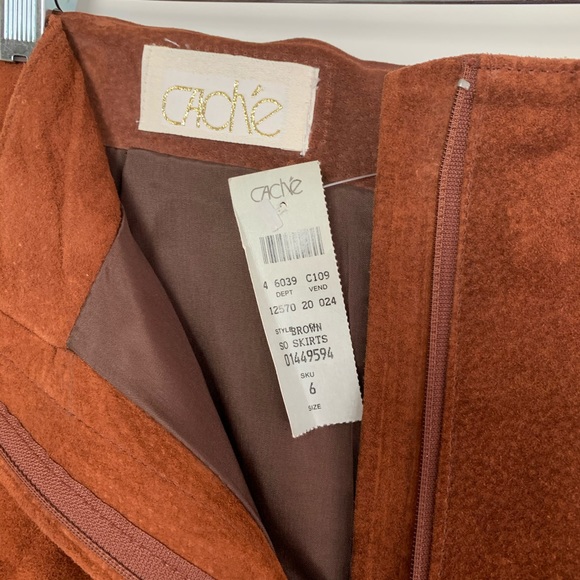 NWT Cache 100% Suede Leather Skirt - Picture 5 of 6